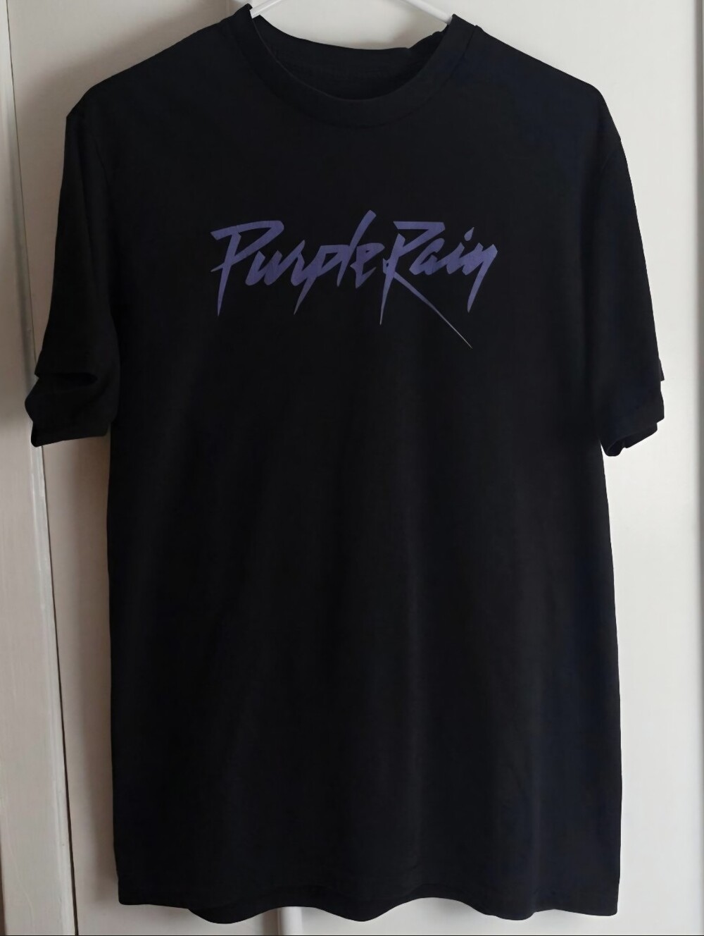 Prince Black Tee with Purple 'Purple Rain' Script
